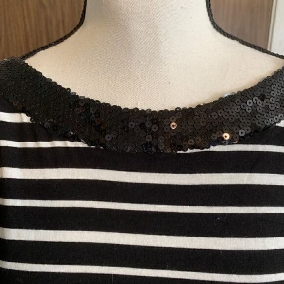 Women’s size small Baby Phat black and white party dress with black sequins. - Picture 2 of 9